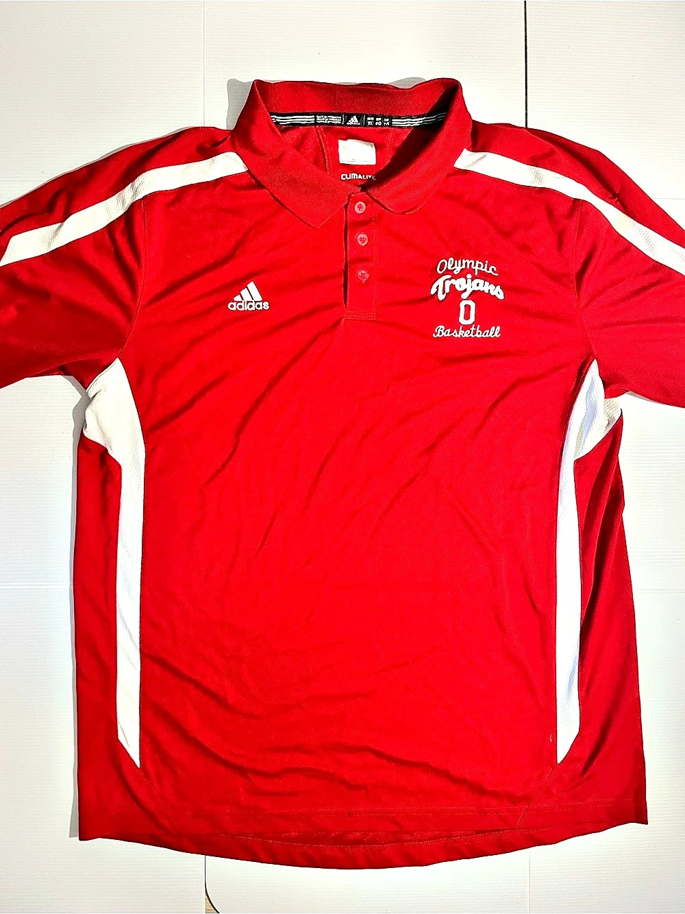 Trojans Basketball adidas Red & White polo